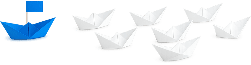 Origami boats illustration